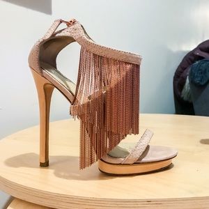 Brian Atwood Vero Cuoio Snakeskin/Rosegold heels